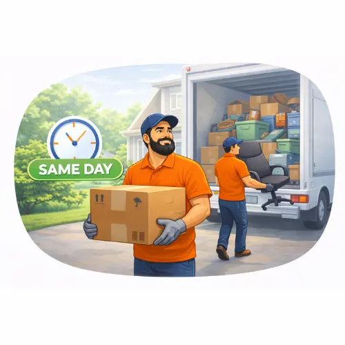 Same day junk removal service Colorado – team removing furniture quickly same day