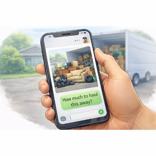 sending photo for junk removal quote in Colorado process